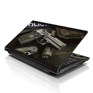 LSS 15.6 & 17.3 Inches Laptop Notebook Skin Sticker Decal - Police Gun